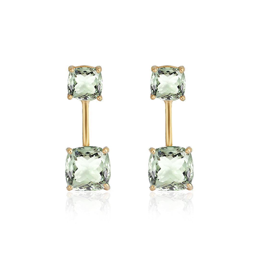 Duo Cushion Drop Earrings