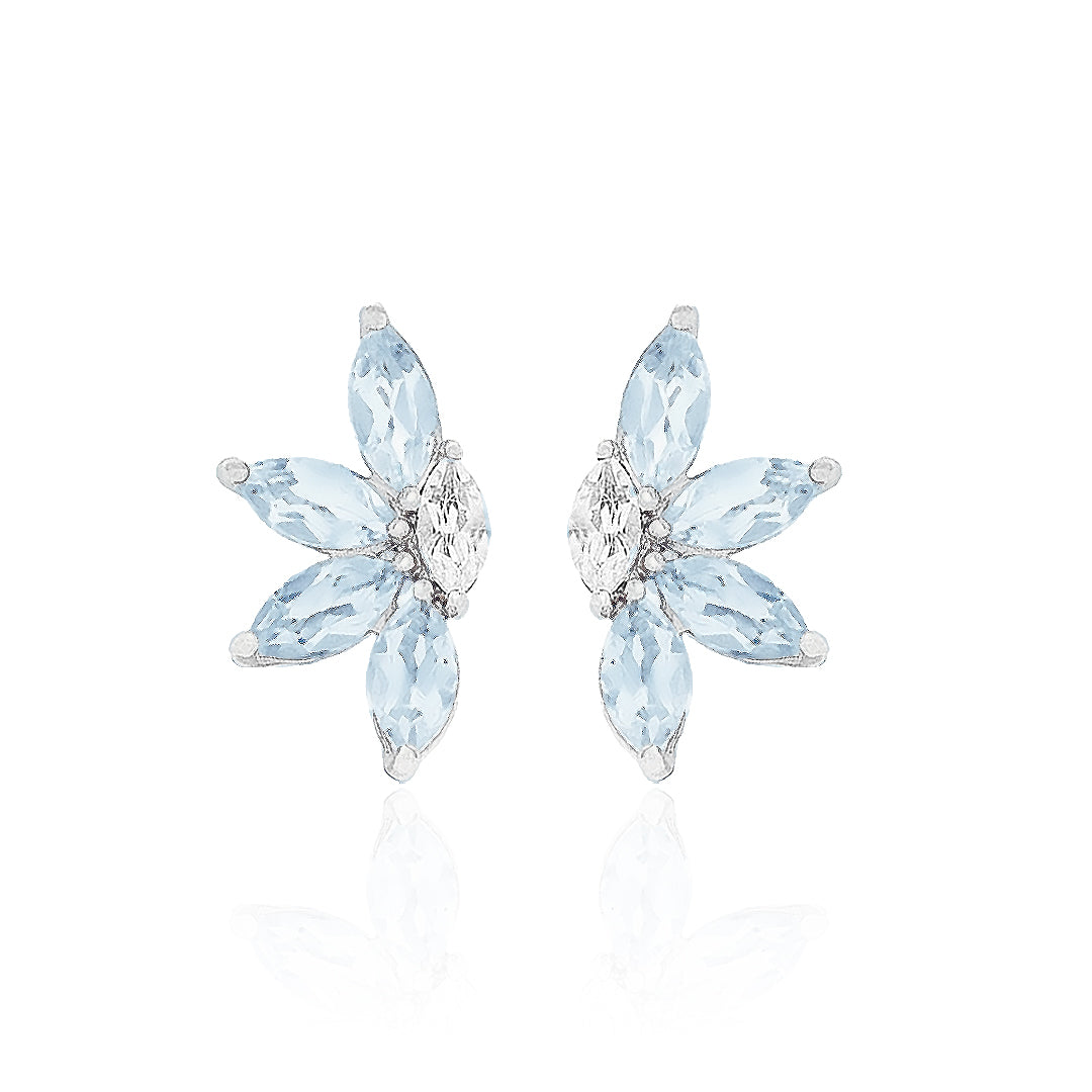 Aqua Stardust Marquise Earrings