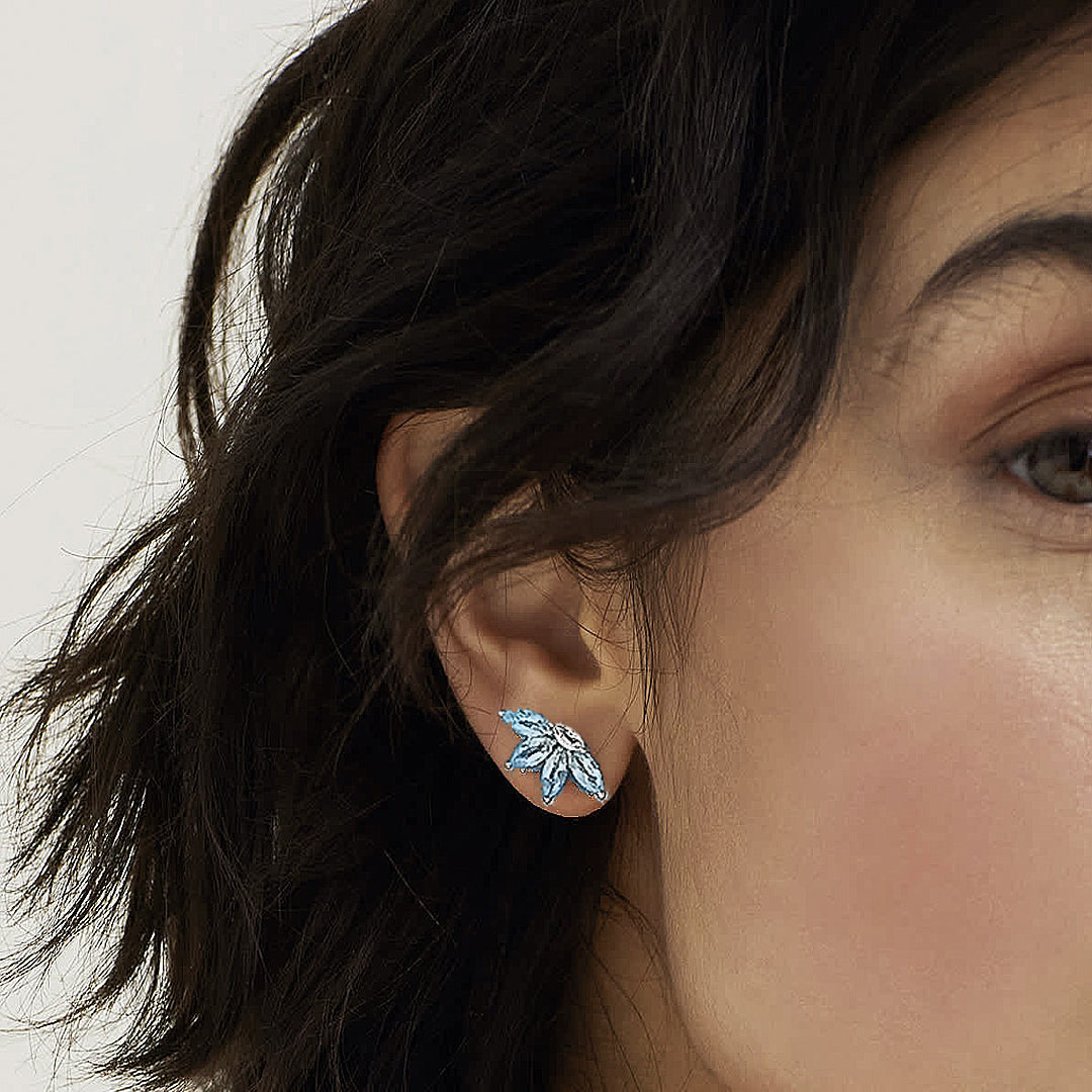 Aqua Stardust Marquise Earrings
