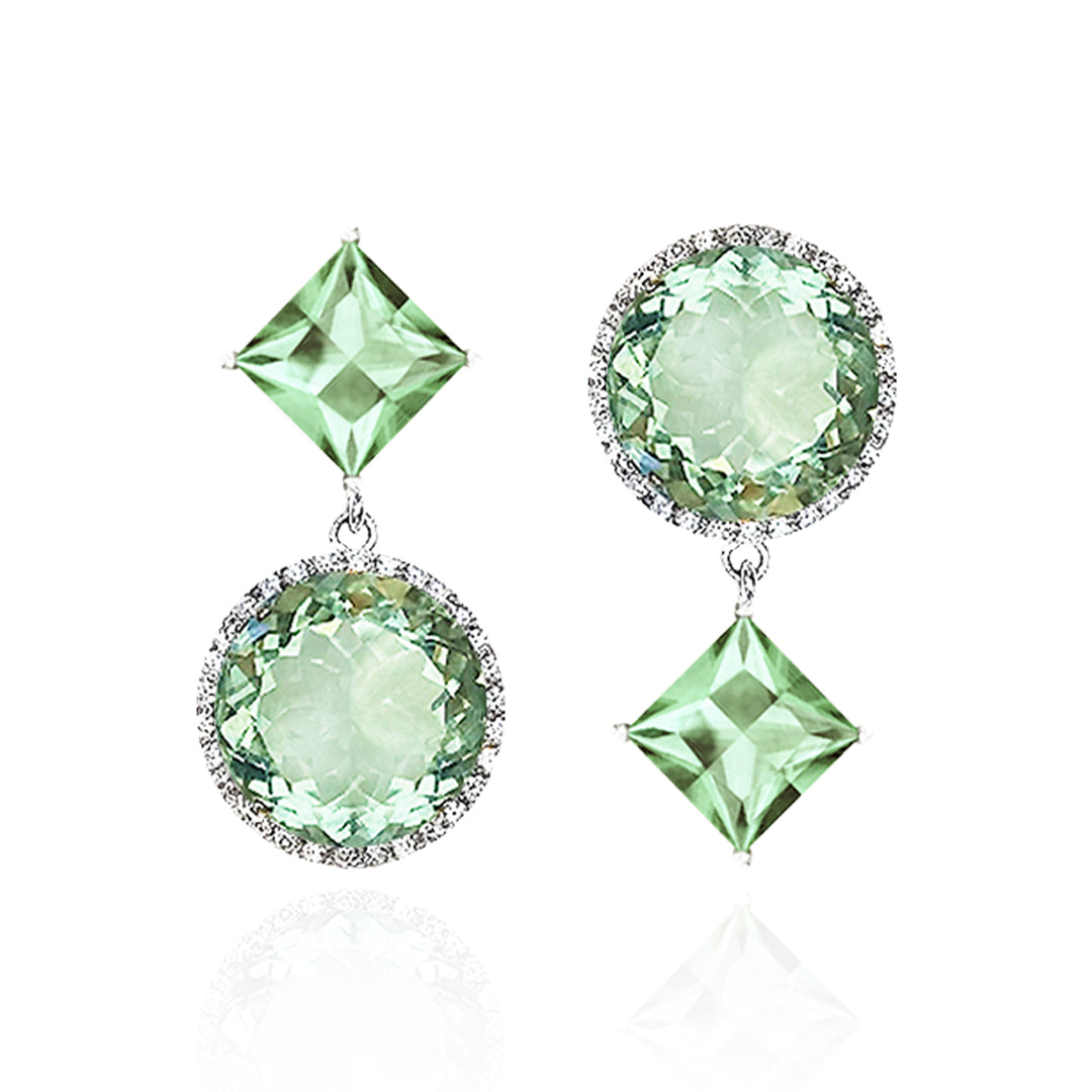 Square Round Double Play Earrings