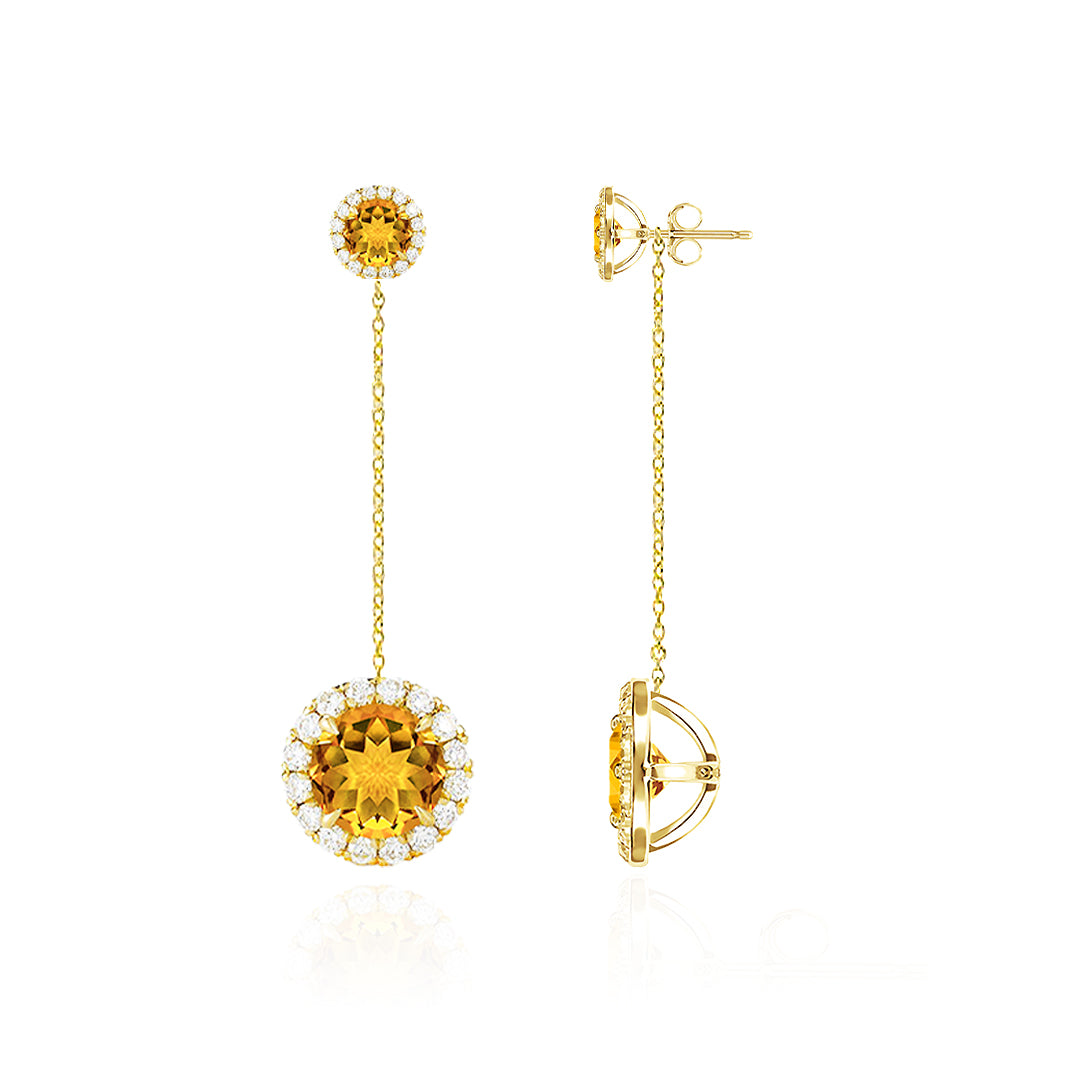 Citrine Jacket Chain Earrings