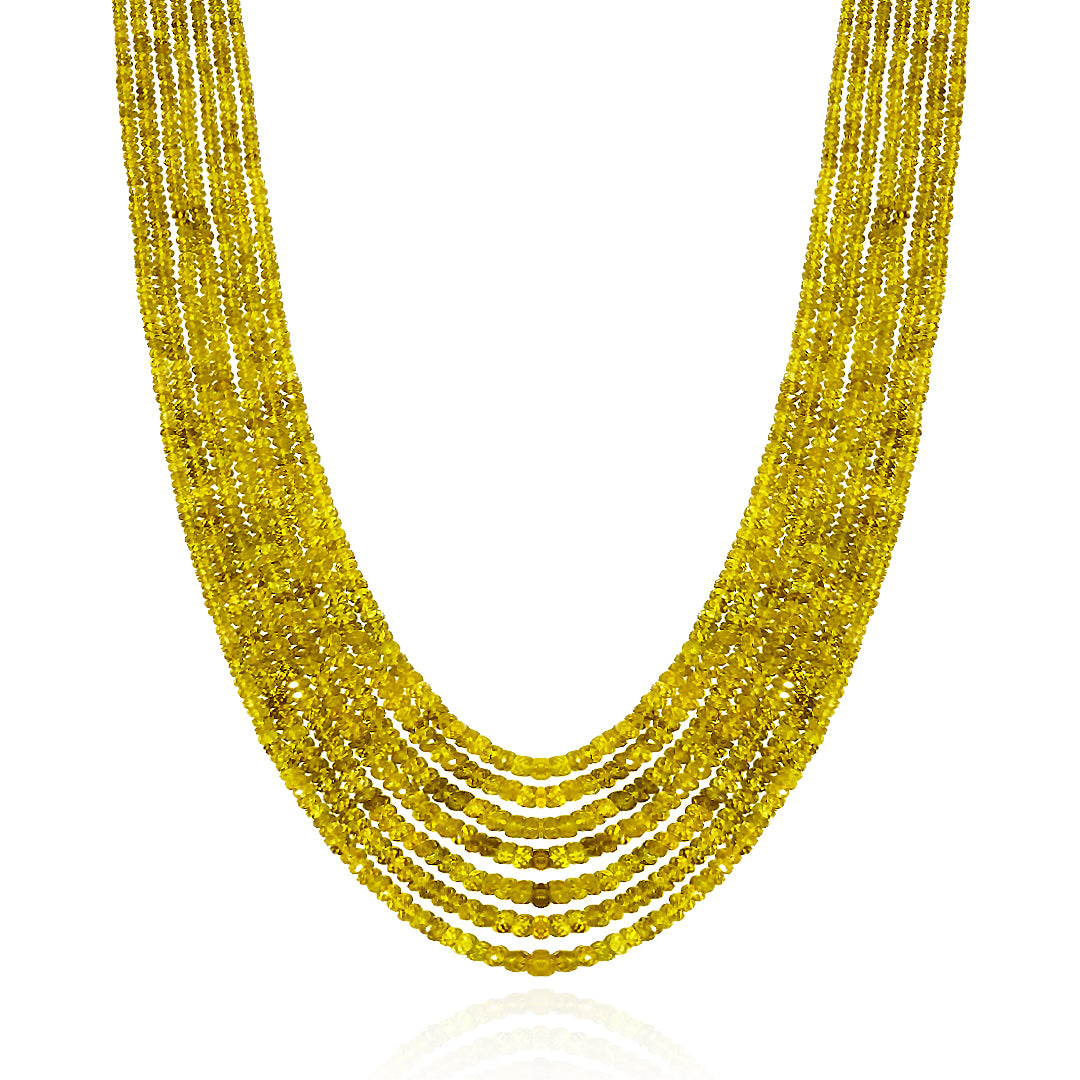 Yellow Tourmaline Kantha Necklace