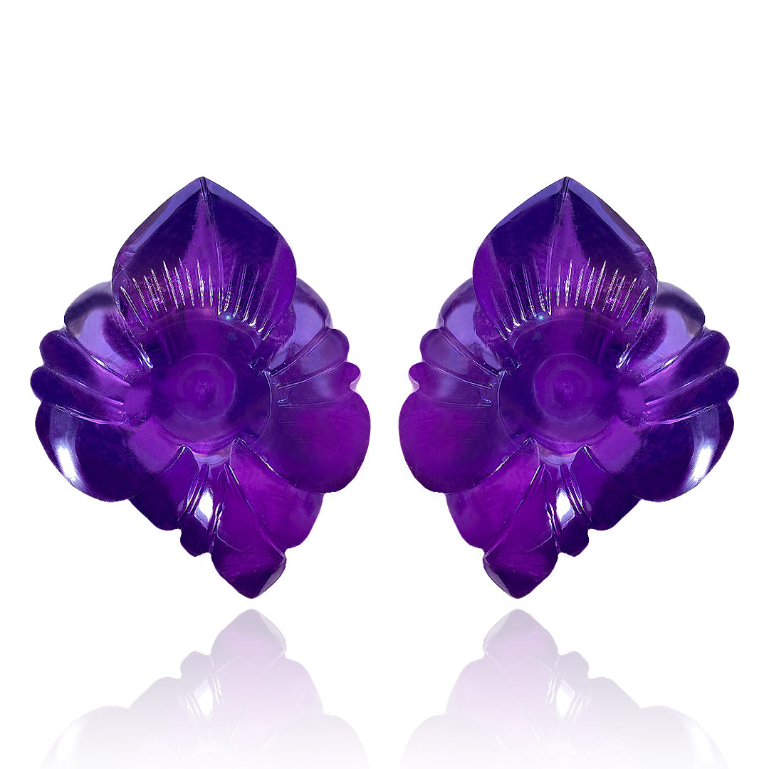 Amethyst Carving Pair