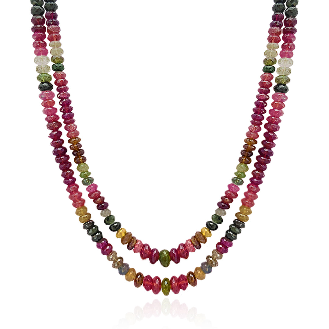 Multi-Coloured Tourmaline Beads Necklace