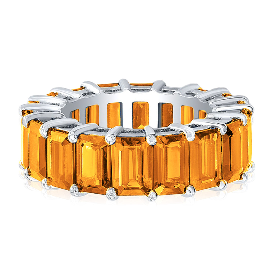 Citrine Baguette Eternity Ring