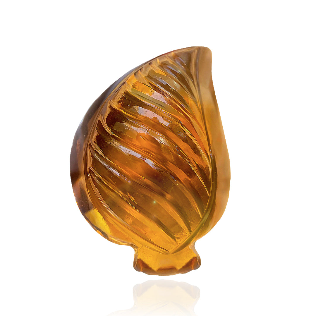 Citrine Leaf Carving