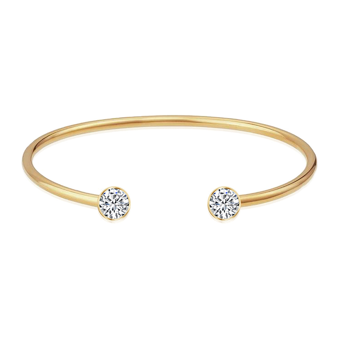 Cubic Zirconia Round Moiety Bangle
