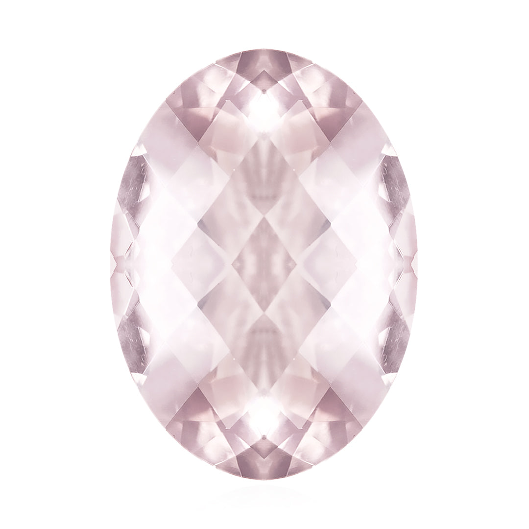 Oval Checkerboard Rose Quartz