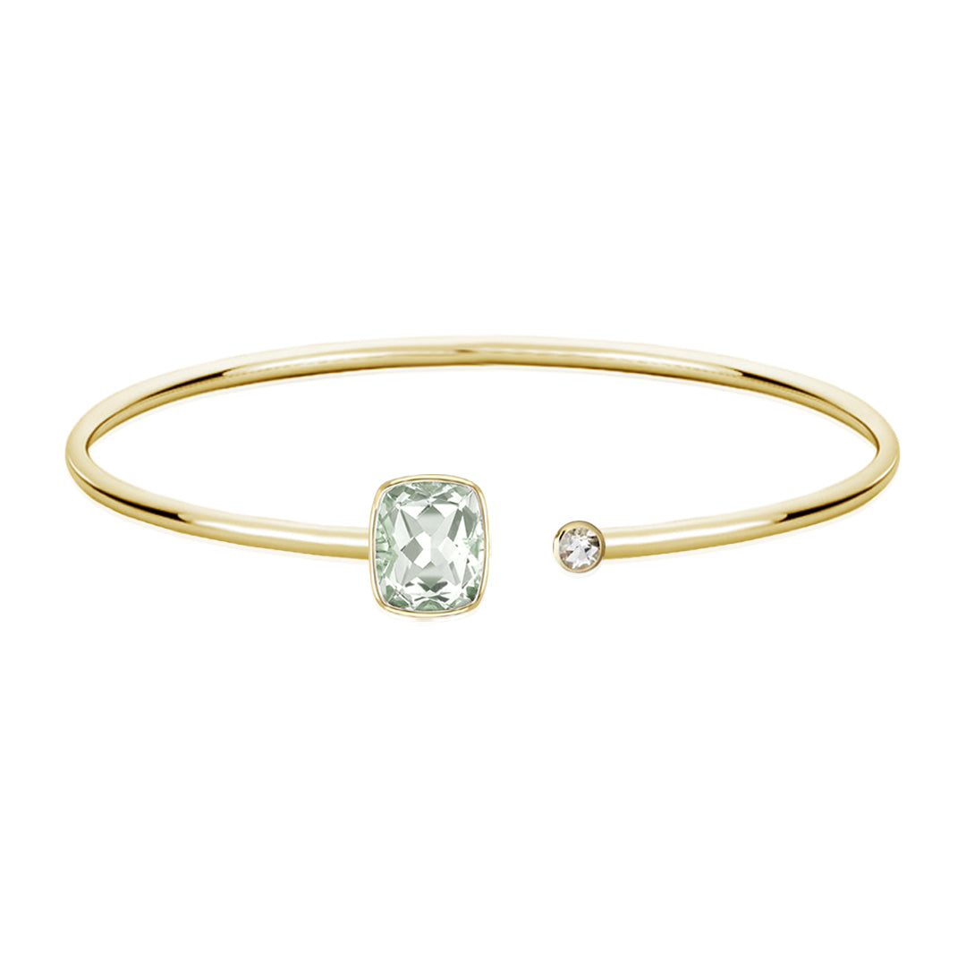 Green Amethyst Long Cushion Bangle