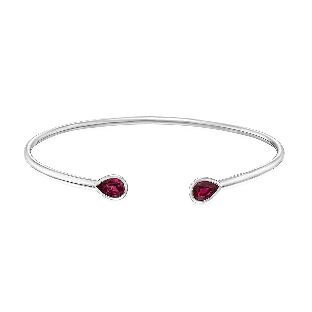 Pink Tourmaline Moiety Pear Bangle