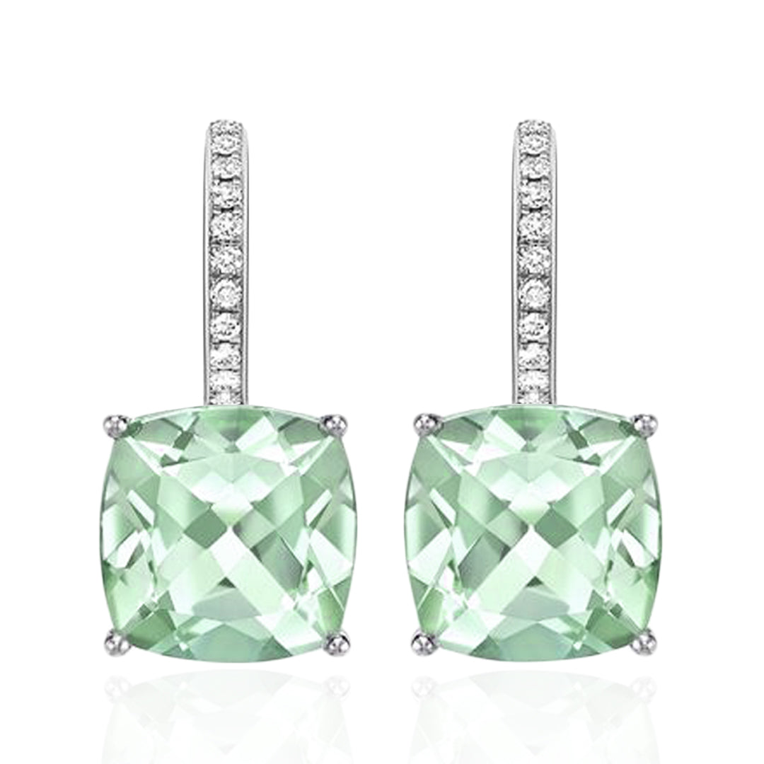 Rose Quartz Checkerboard Earrings