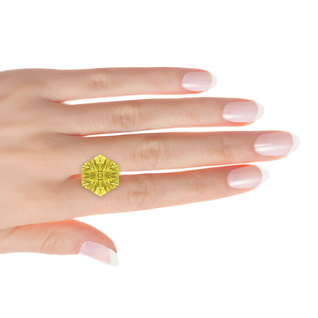 Brazilian Fancy Hexagon Lemon Quartz