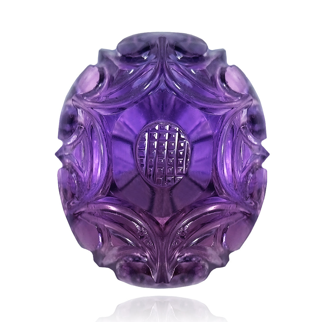 Amethyst Oval Fancy Carving