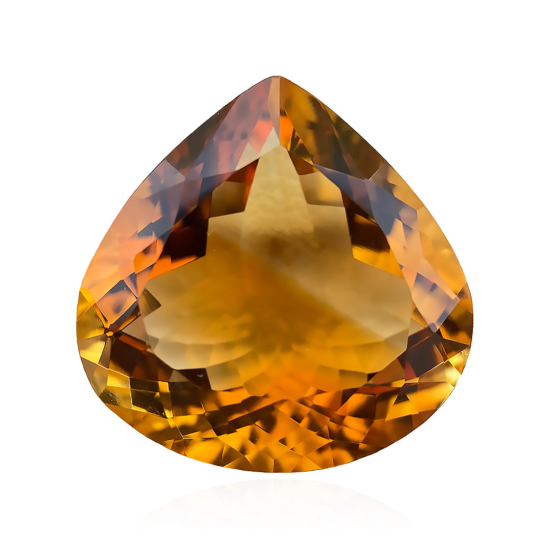 Brazilian Heart Shape Faceted Citrine