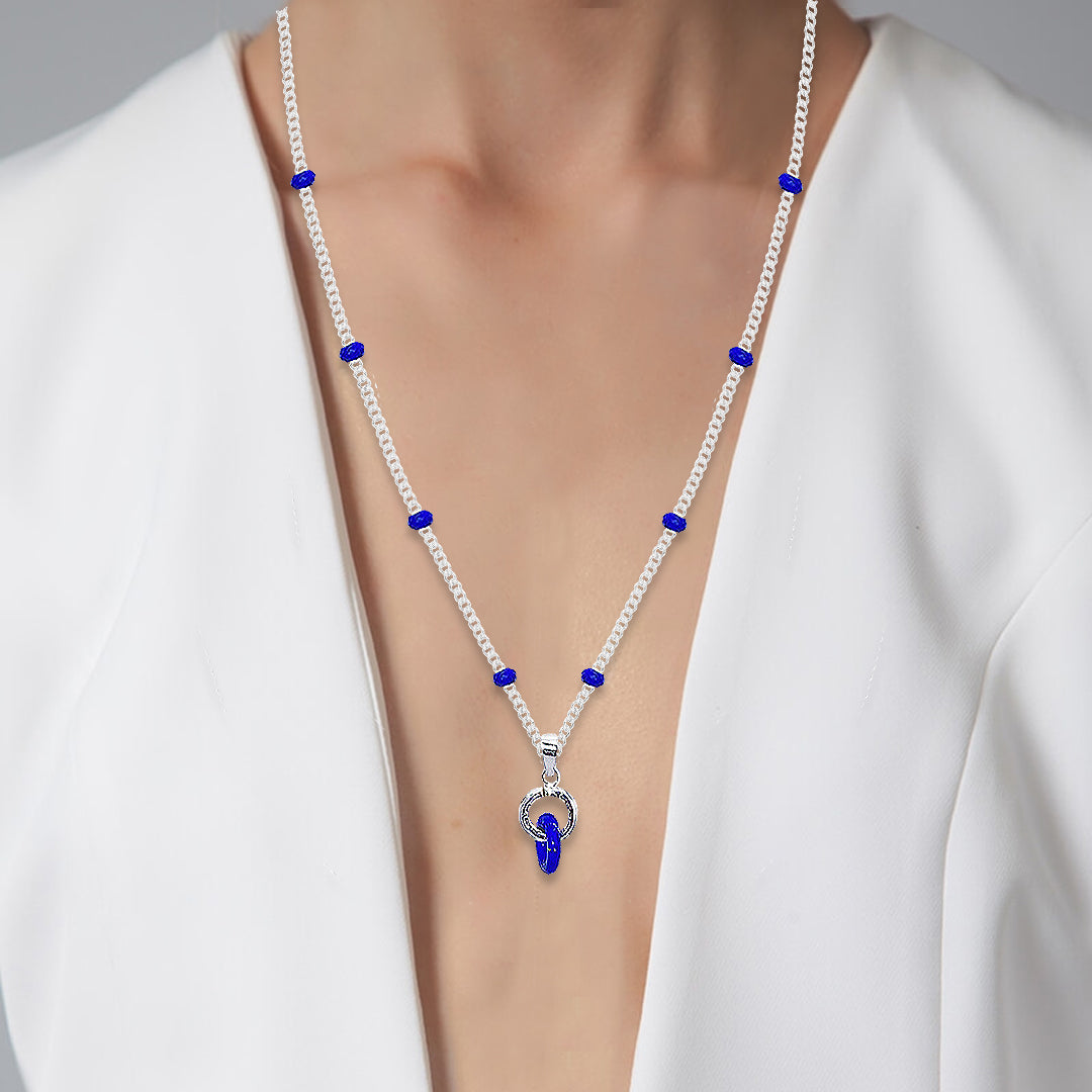 Lapis Lazulli Intertwine Ring Necklace