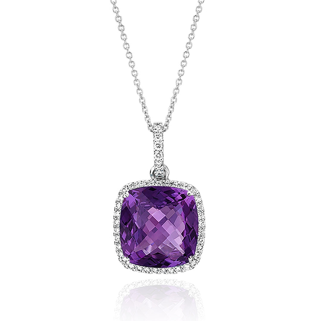 Sky Halo Blue Topaz Necklace