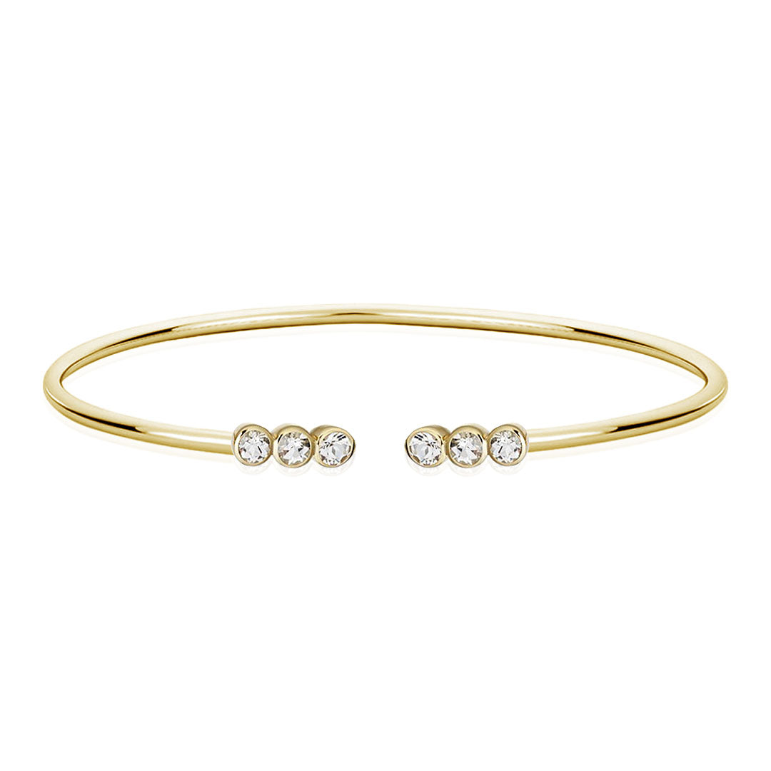 Zirconia Trio Moiety Bangle