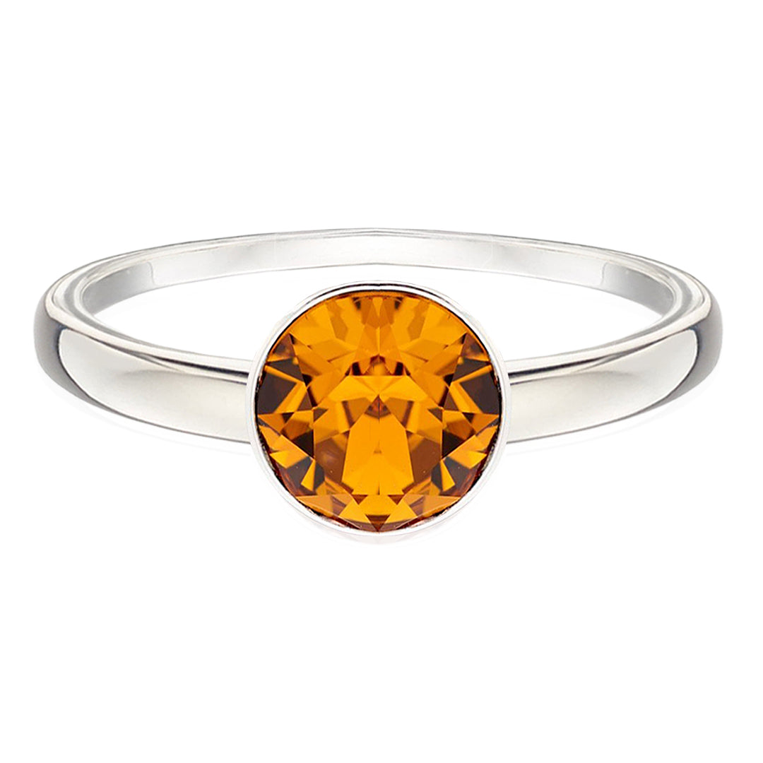 Citrine Round Bezel Ring