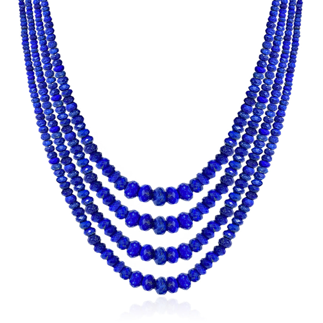 Lapis Lazulli Rondelle Faceted Necklace