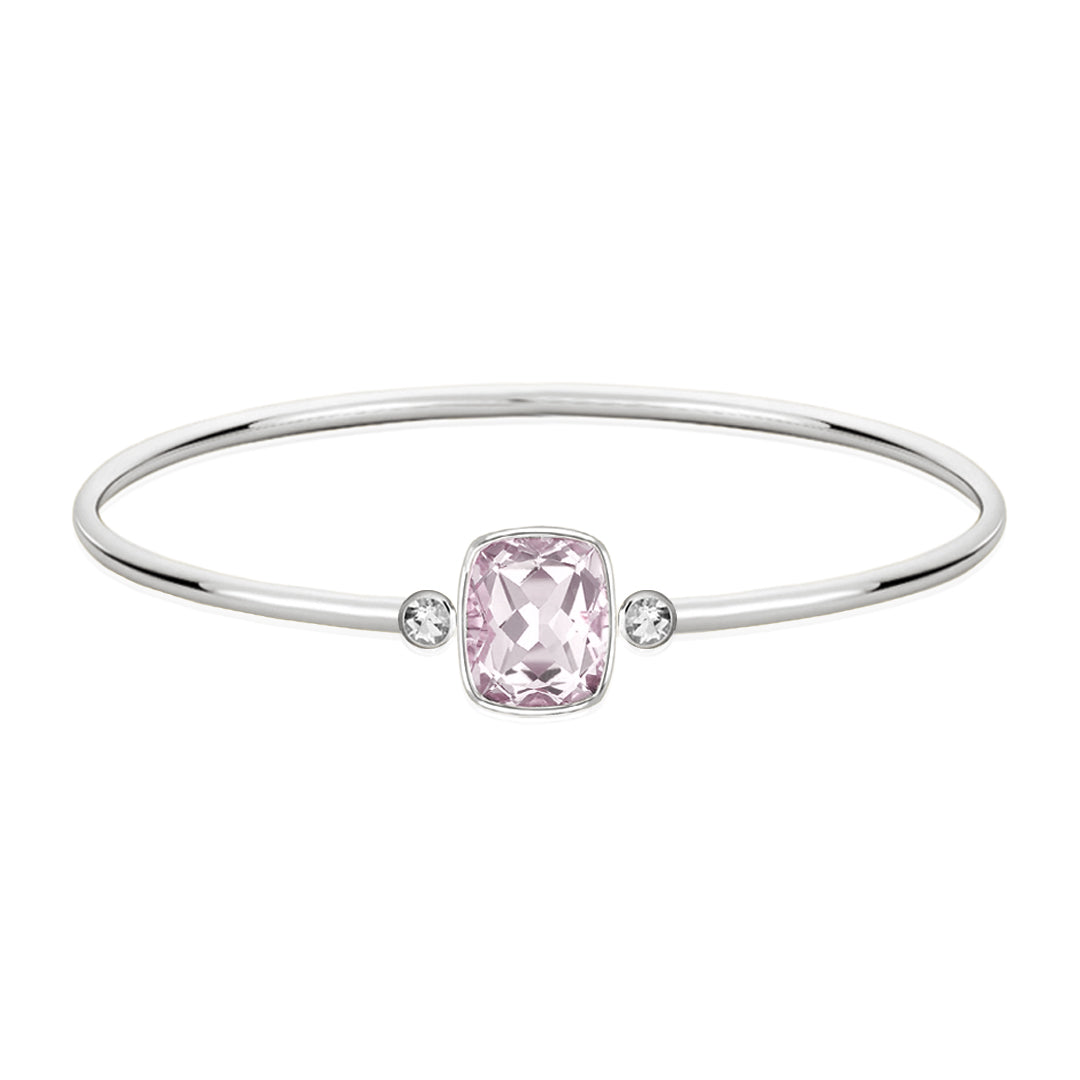 Rose Quartz Long Cushion Bangle