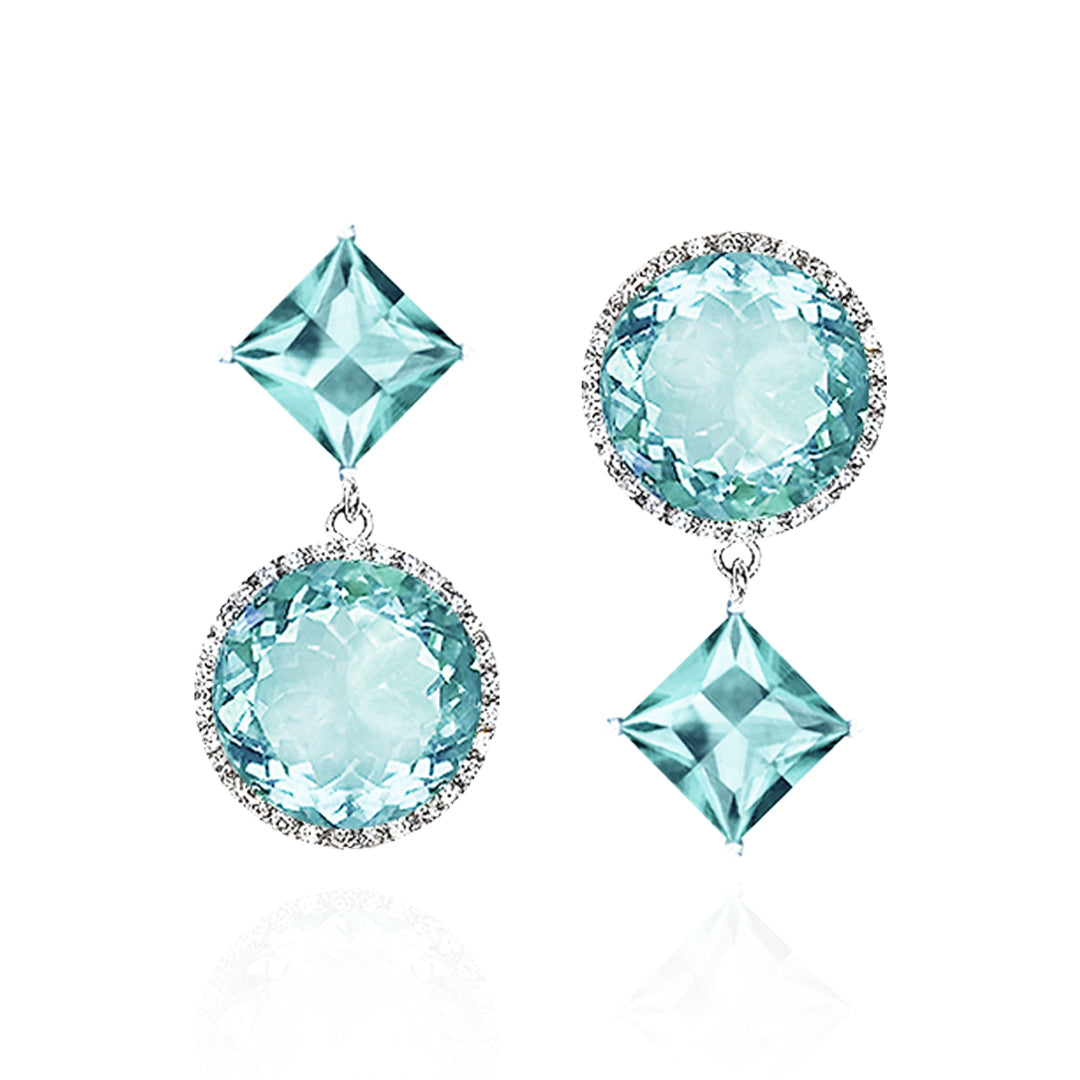 Square Round Double Play Earrings