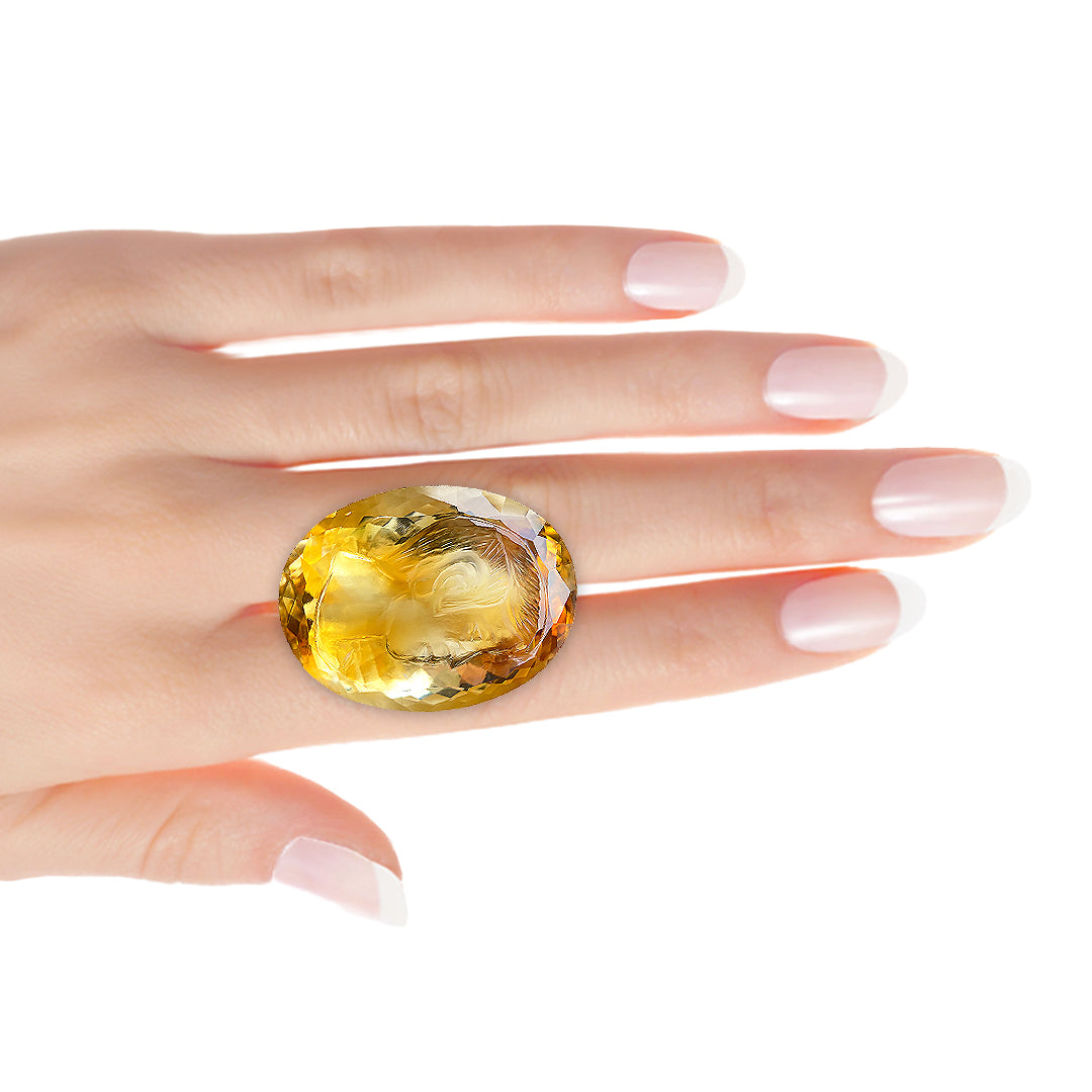 Brazilian Fancy Citrine Figure Carving