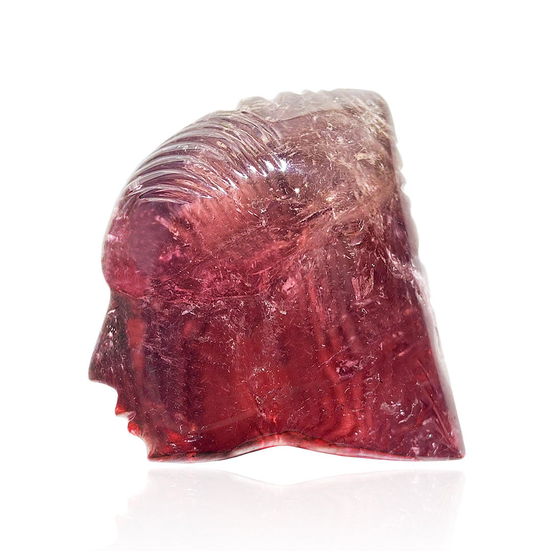 Pink Tourmaline Lady Figure Carving