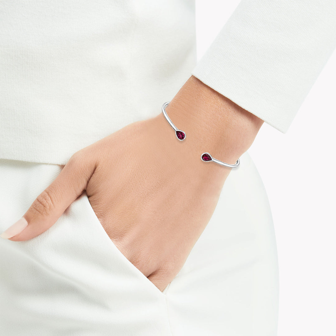 Pink Tourmaline Moiety Pear Bangle