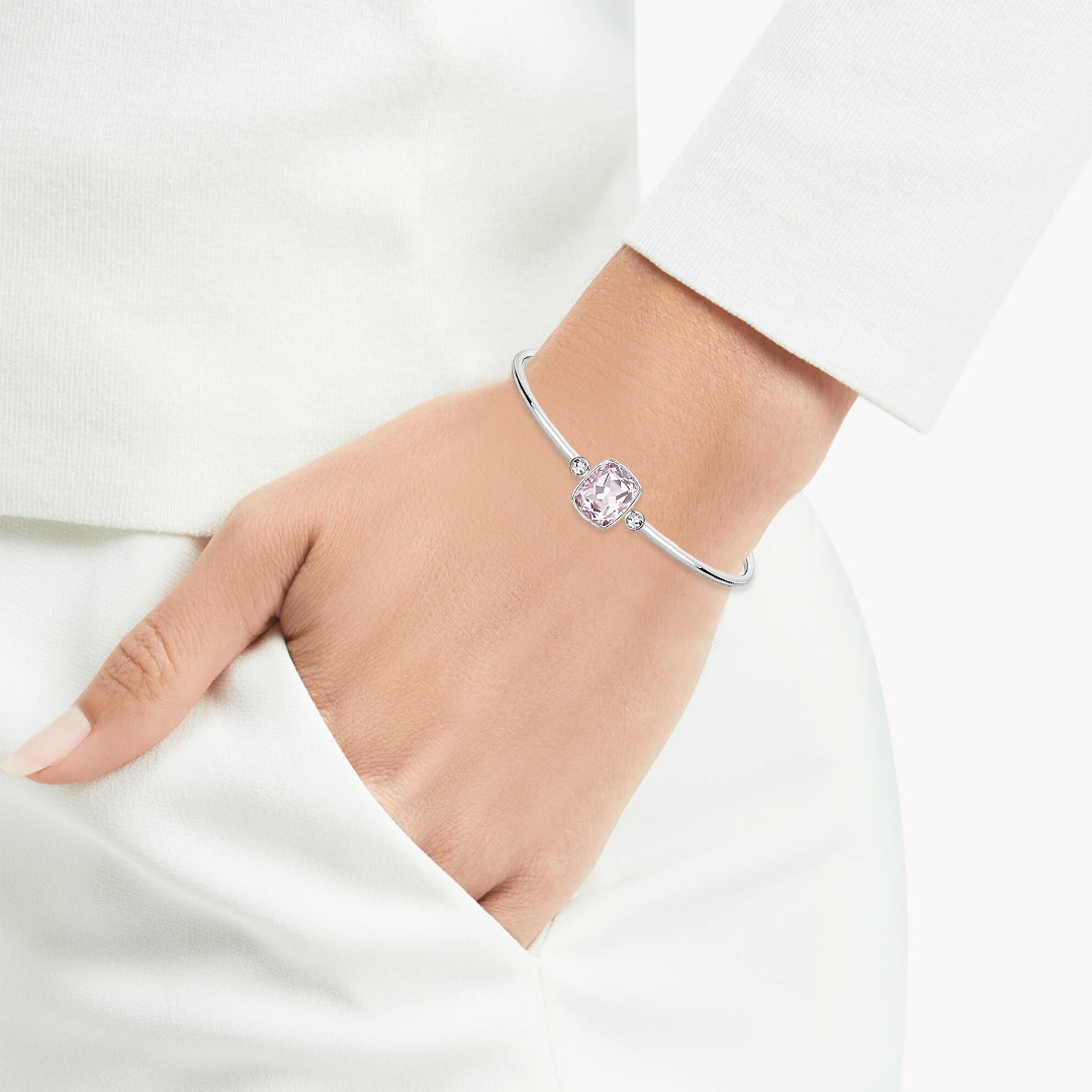 Rose Quartz Long Cushion Bangle