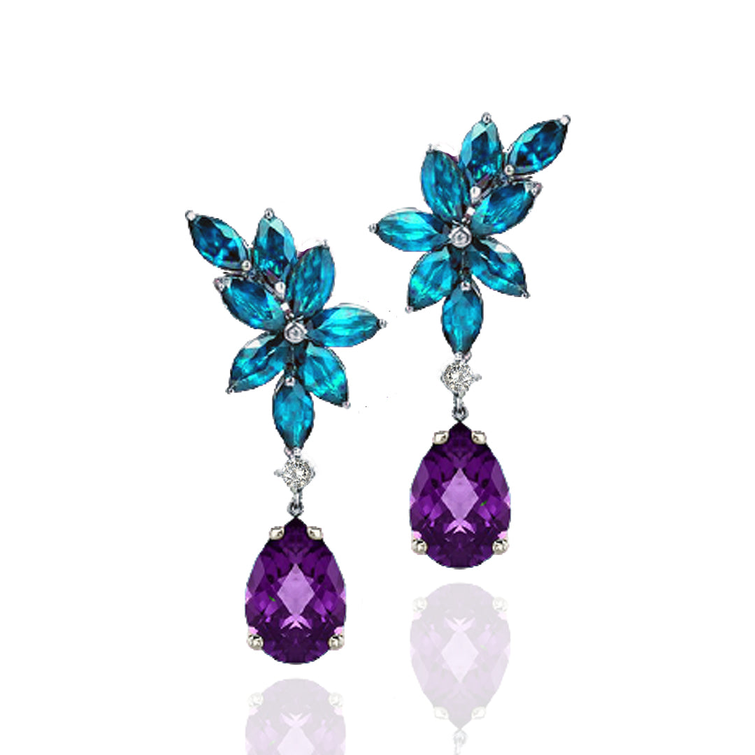 Multi Marquise & Pear Drop Earrings