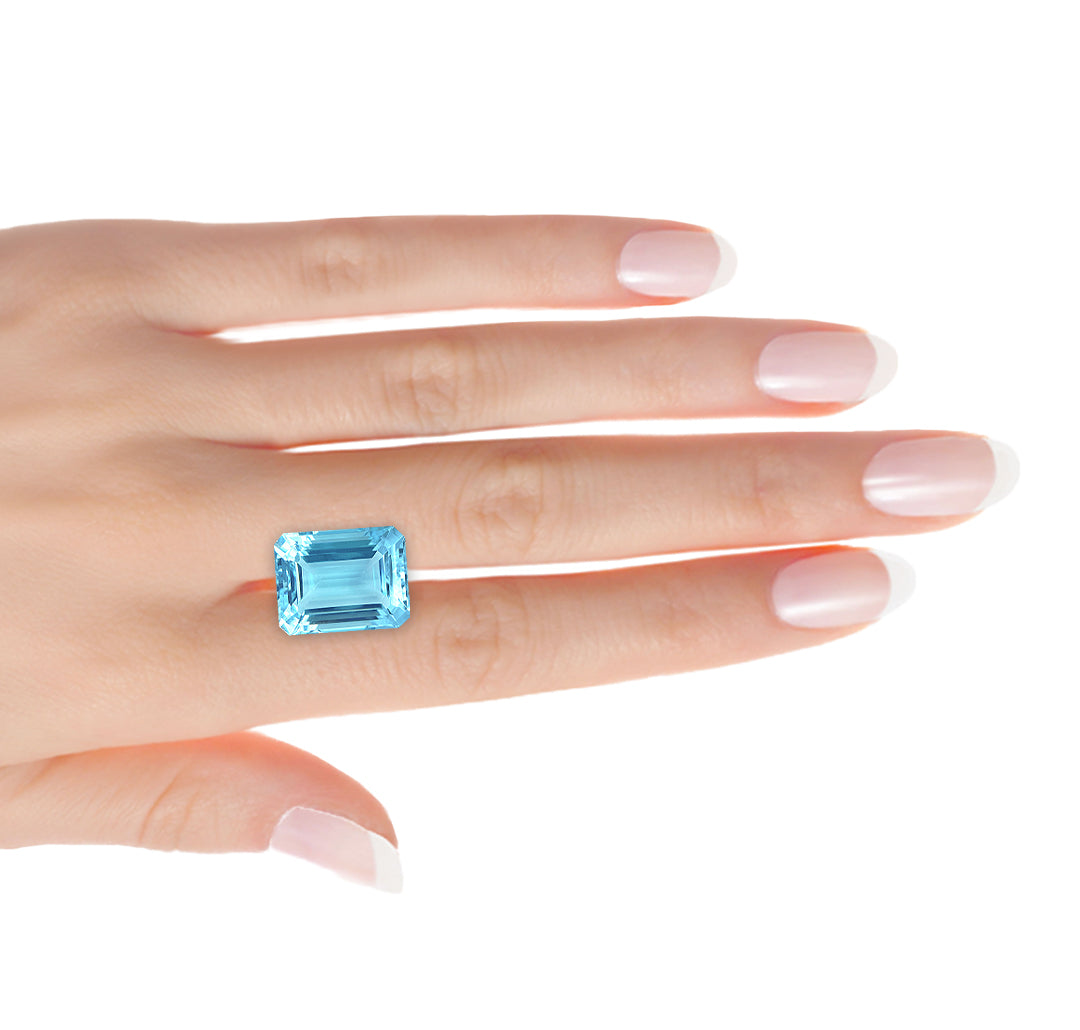 Octagon Blue Madagascar Aquamarine