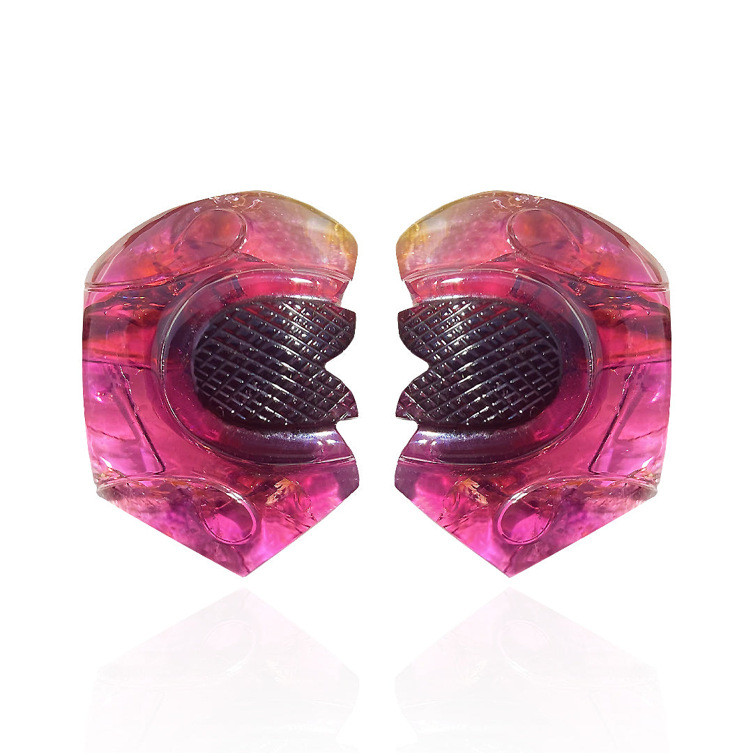 Pink Tourmaline Fancy Carving Pair