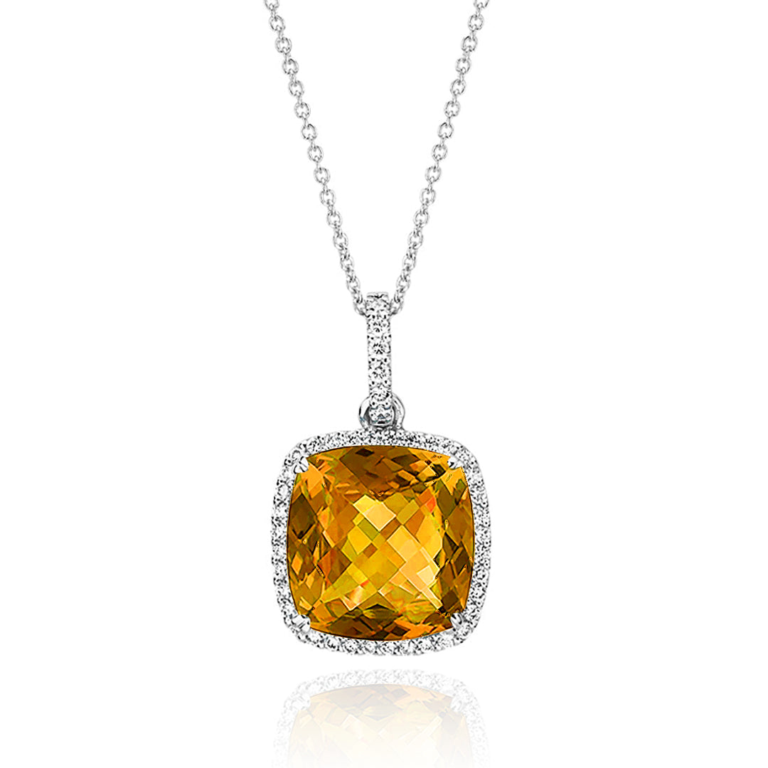 Sky Halo Blue Topaz Necklace