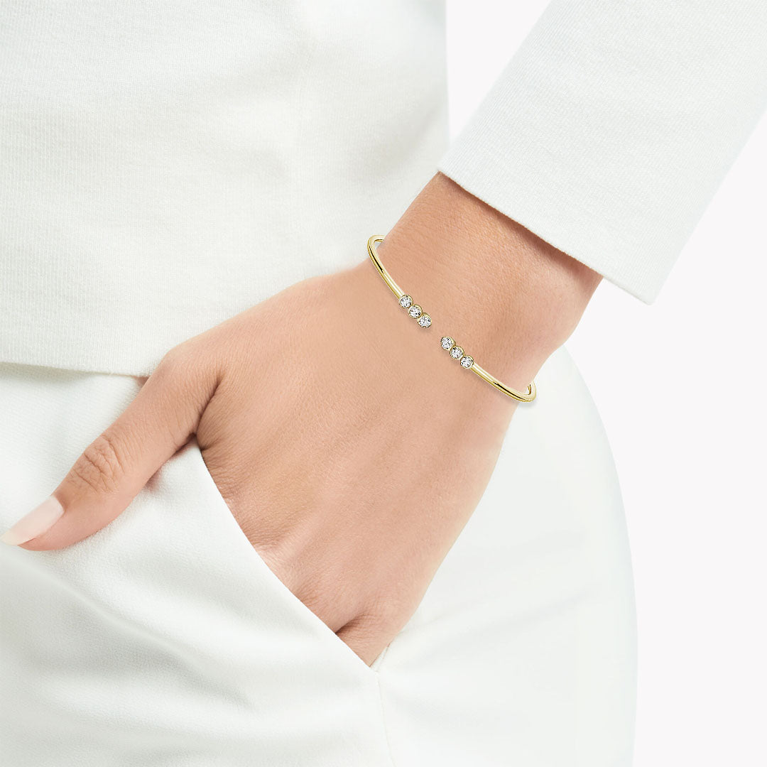 Zirconia Trio Moiety Bangle