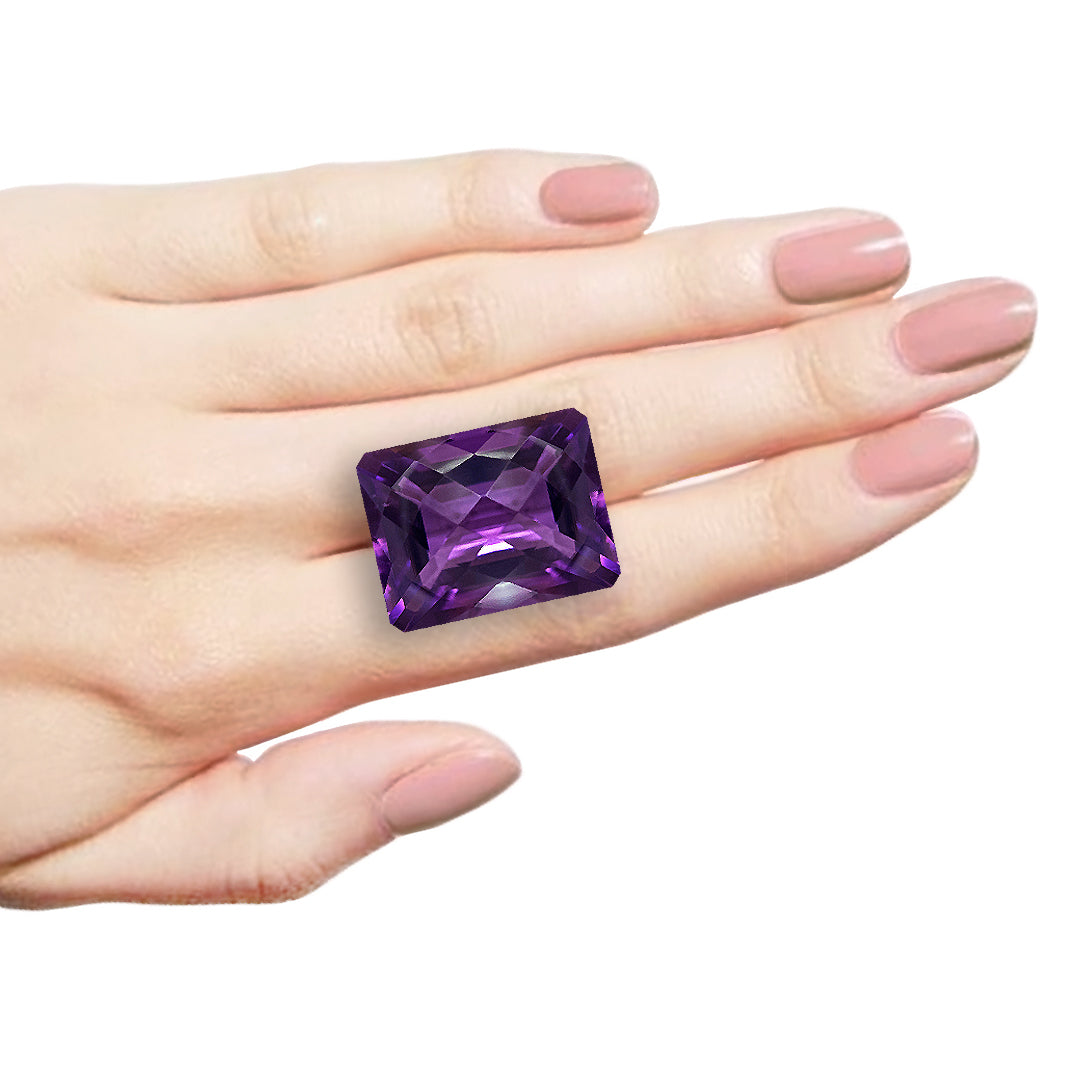 Amethyst Checkerboard Cut Octagon