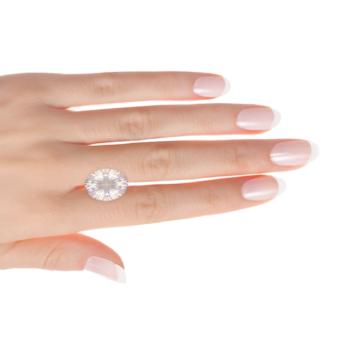 Oval Concave Rose Quartz