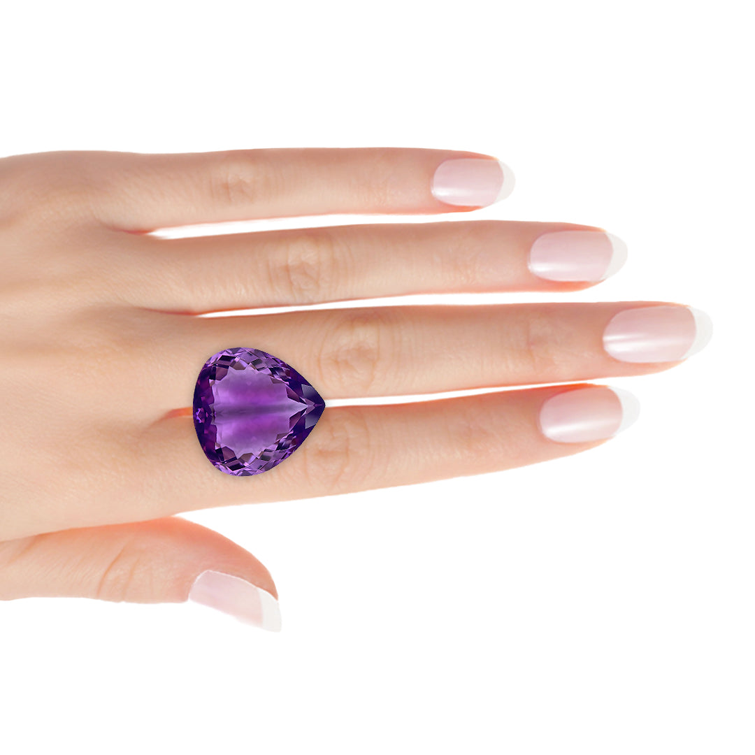 Brazilian Heart Shape Faceted Amethyst