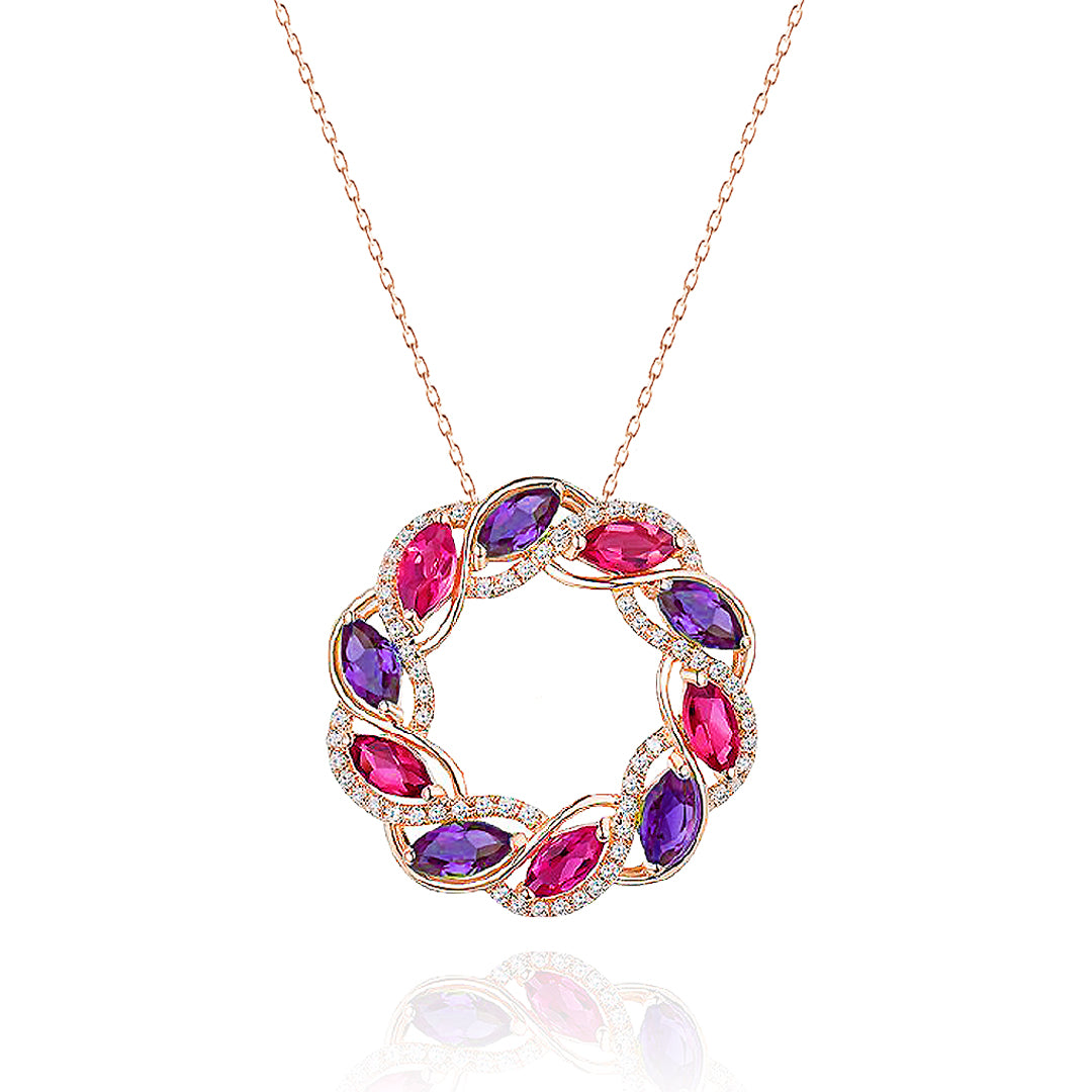 Multi Colour Twisted Marquise Pendant