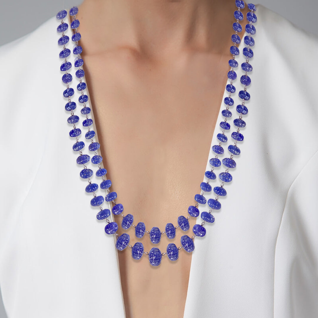 Melon Cut Tanzanite Necklace