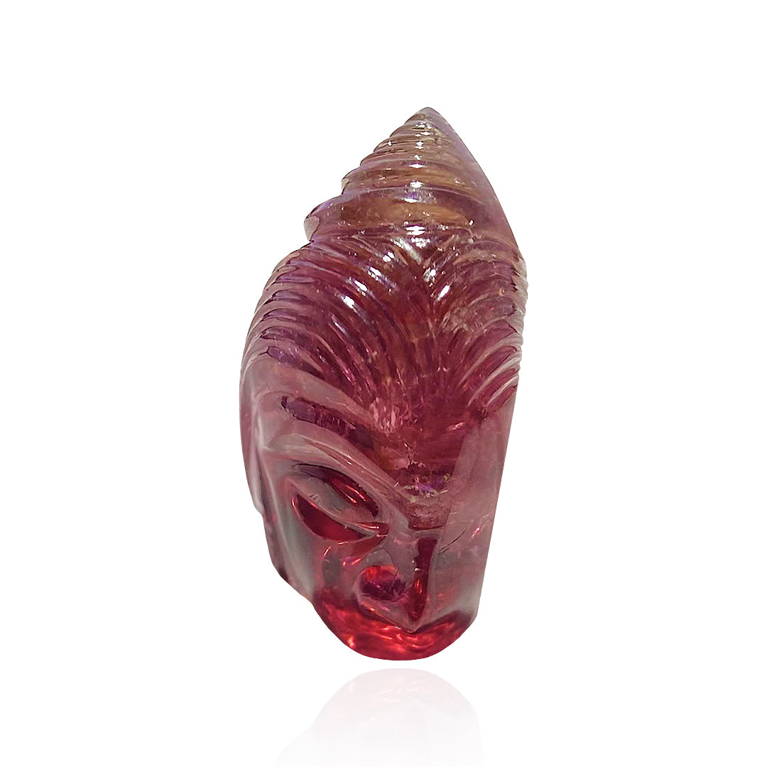 Pink Tourmaline Lady Figure Carving