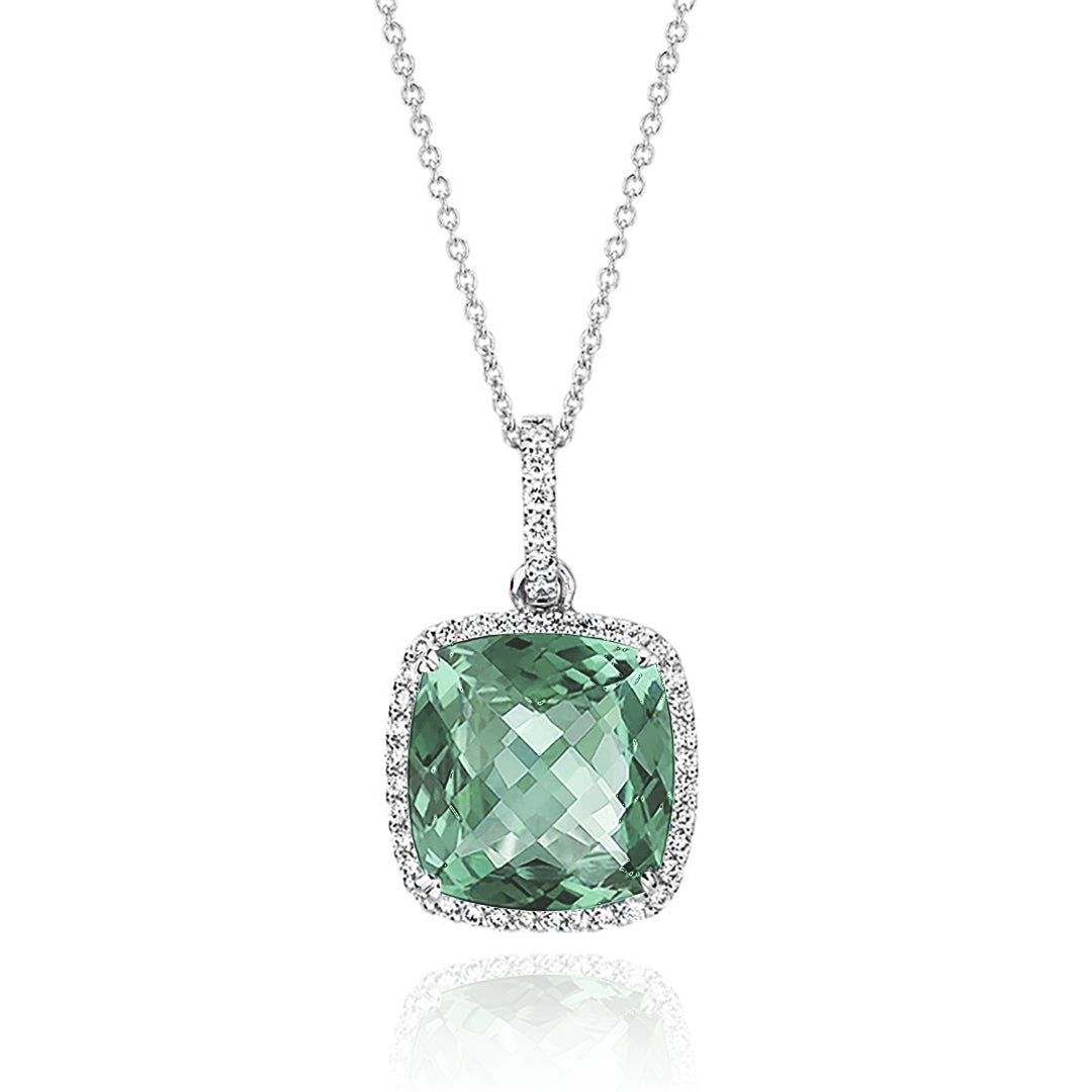 Sky Halo Blue Topaz Necklace