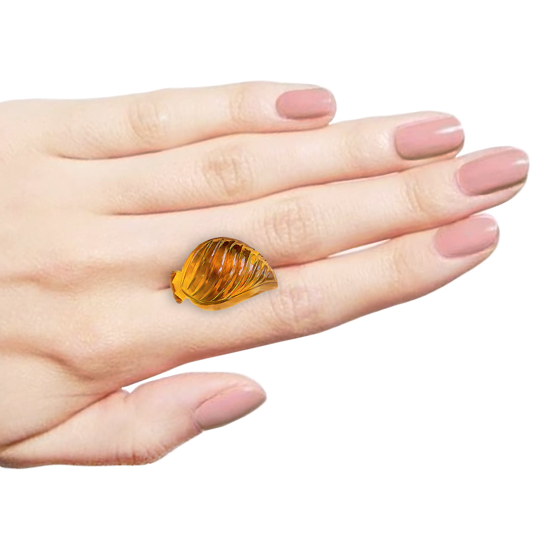 Citrine Leaf Carving