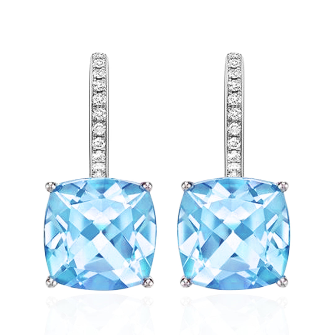 Rose Quartz Checkerboard Earrings