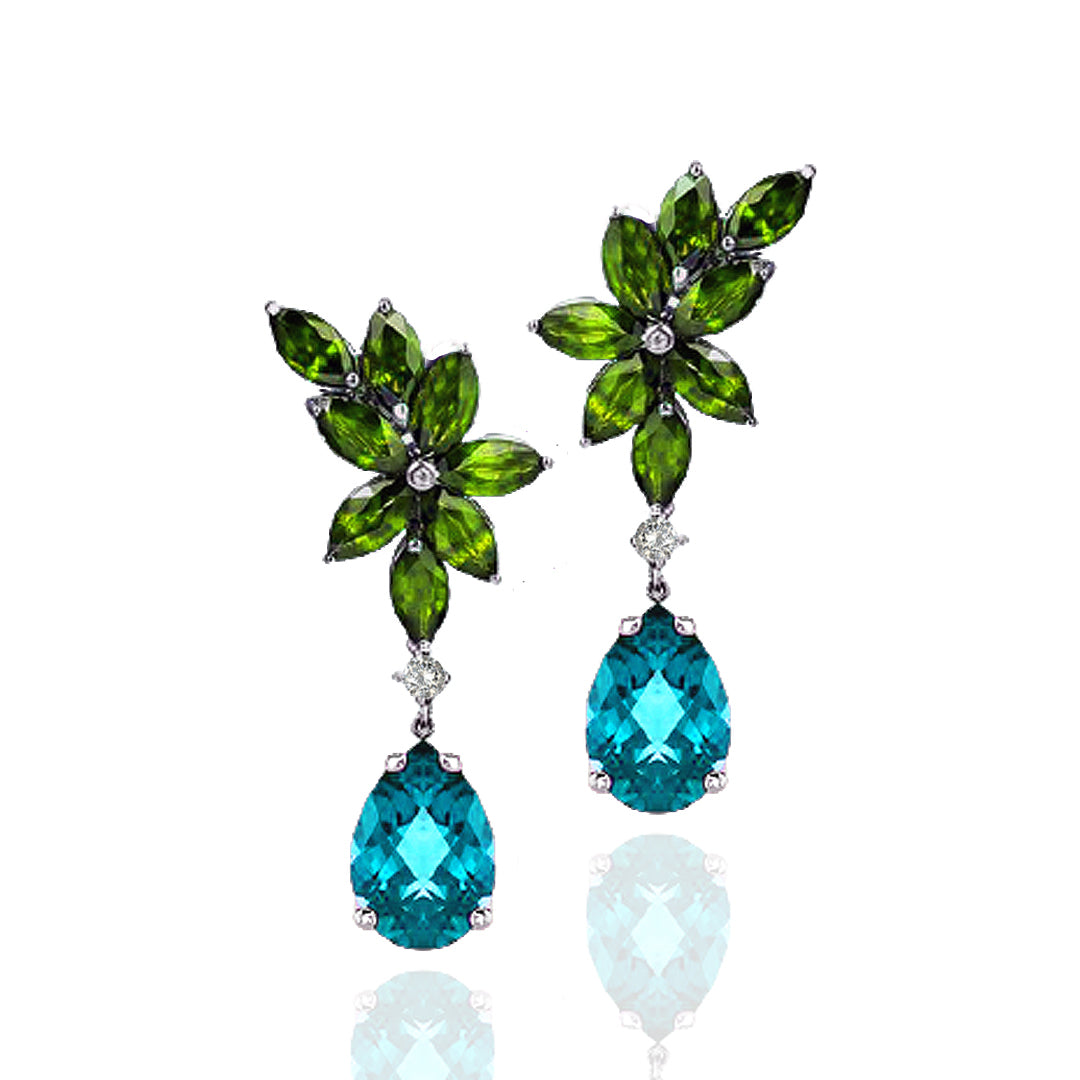 Multi Marquise & Pear Drop Earrings