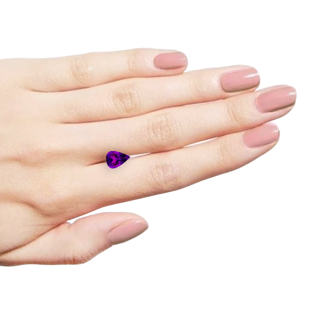 African Amethyst Faceted Pear