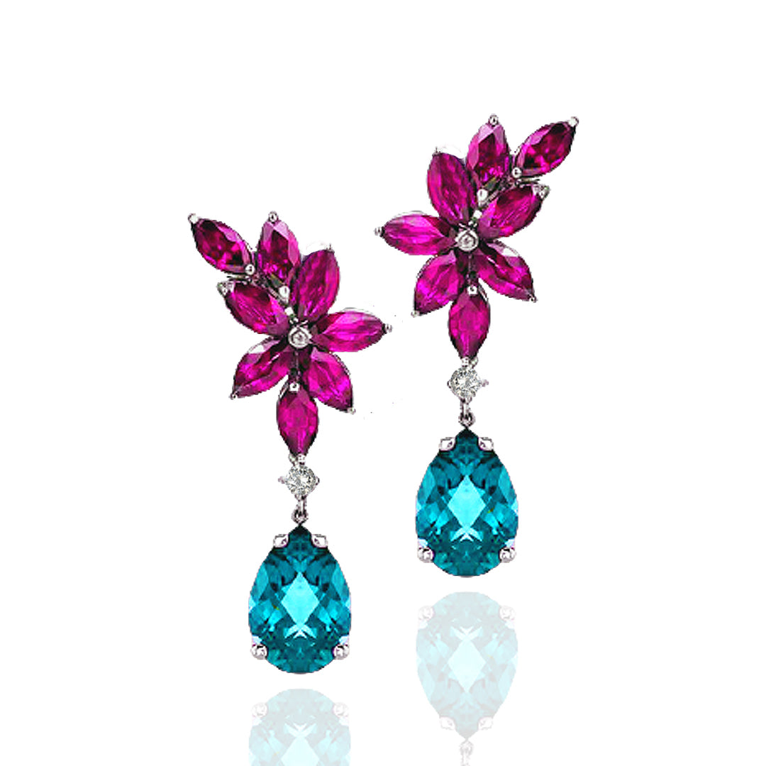 Multi Marquise & Pear Drop Earrings