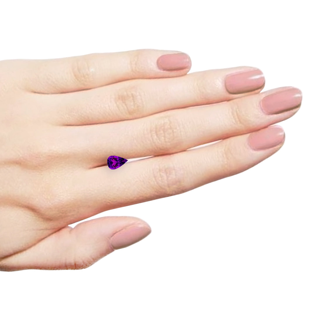 African Amethyst Faceted Pear