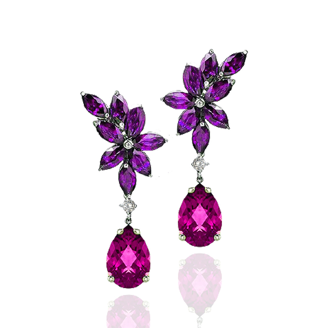 Multi Marquise & Pear Drop Earrings
