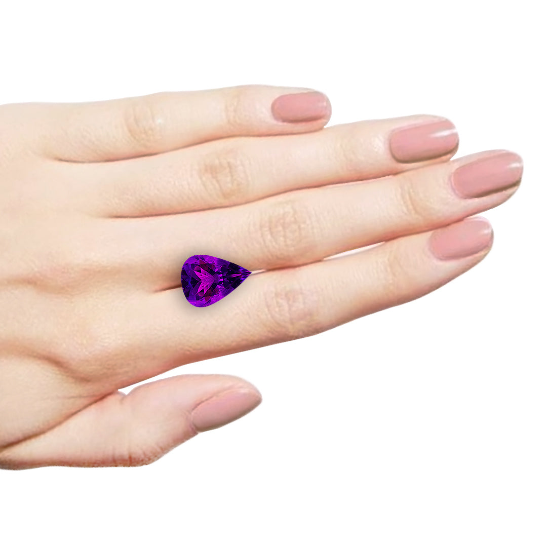 African Amethyst Faceted Pear