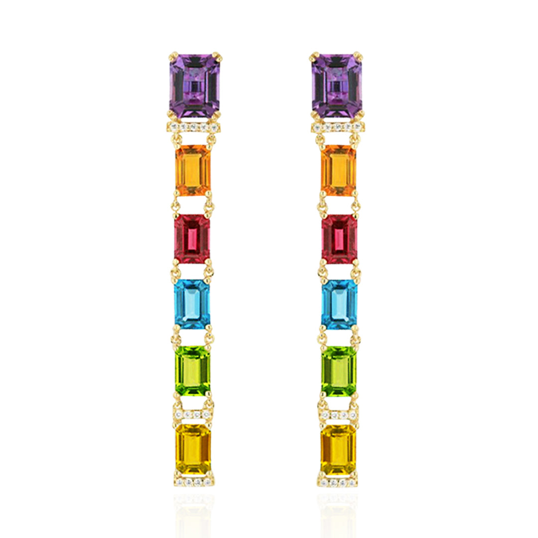 Multi-Colour Octagon Interplay Earrings
